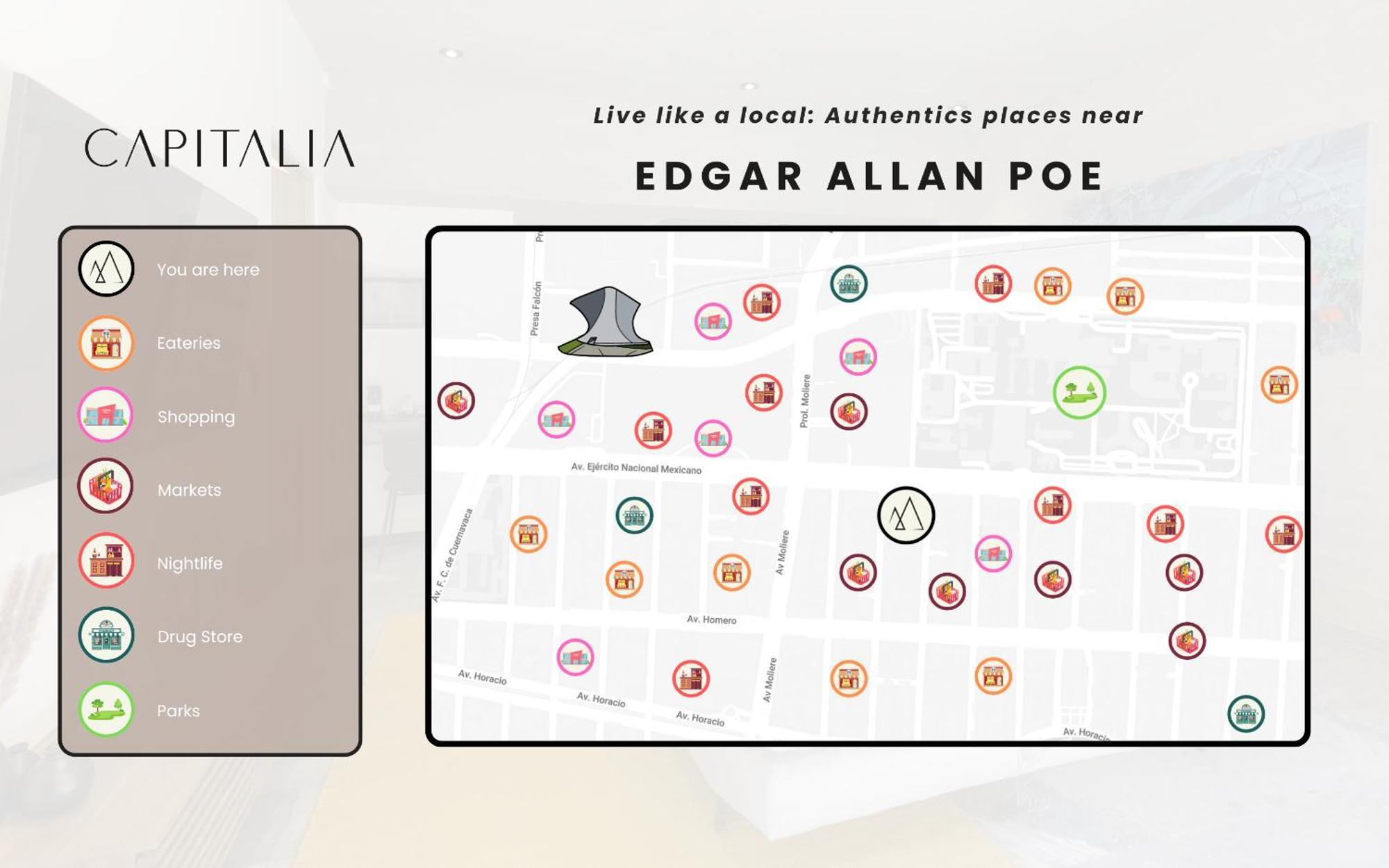 Capitalia - Luxury Apartments - Edgar Allan Poe Ciudad de México Exterior foto